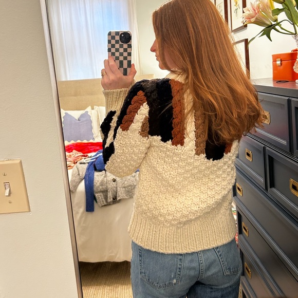 Sea Aspen Chunky Hand-Knit Wool Sweater - Picture 4 of 11